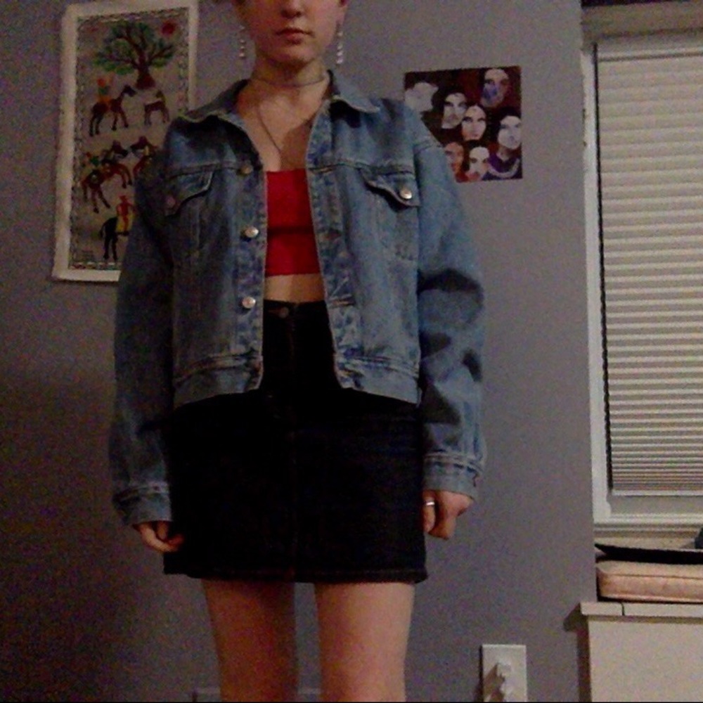 Calvin Klein dark blue denim skirt